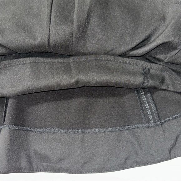 WHBM 4 Black Ponte Knit Detailed Stitching & Leather Front A-Line Trumpet Skirt - Picture 10 of 11